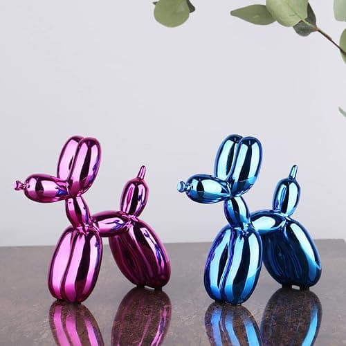 XIAOMAGG Pink Balloon Dog Decor - Animal, Shelf & Modern Desk Statue - Office Gold Decorations thumbnail 8