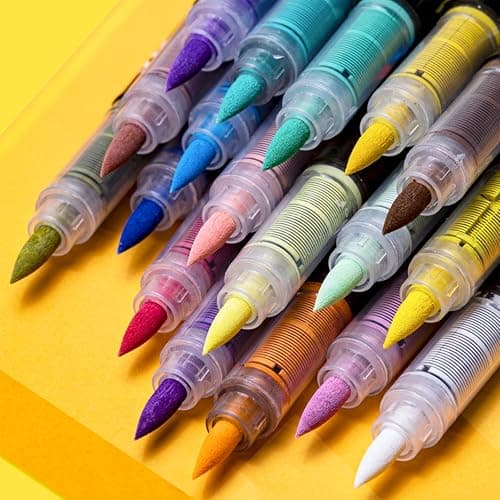 Guangna 240 Colors Acrylic Paint Markers, Brush Tip Paint Pens with Direct-Liquid Ink Control for Rock Painting, Wood, Canvas, Glass, Fabric & Crafts thumbnail 5