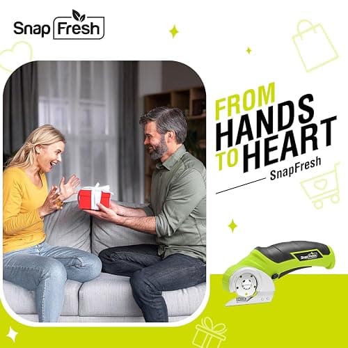 SnapFresh Cordless Electric Scissors, 4V Electric Mini Box Cutter, Carpet & Cardboard Cutter Tool with a Replacement Blade/Charger, Rotary Cutter for Cardboard Packages Leather Plastic （Green） thumbnail 9