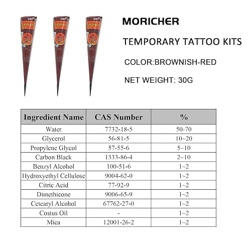 Moricher Temporary Tattoo Kits 3 Henna tattoo cones 101 Stencils Semi Permanent Tattoo Markers Jagua Gel for Women Men Kids DIY Art Painting Party Gifts thumbnail 6