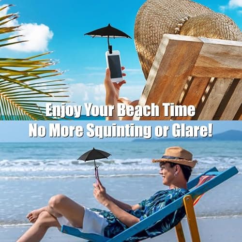 Phone Umbrella - Anti-Glare Sun Shade, Phone Umbrella for Sun iPhone, Clip On umbrella for phone sun shade, Protects from Sunlight and Glare, Outdoor Activities, Universal Fit for All Smartphones thumbnail 6