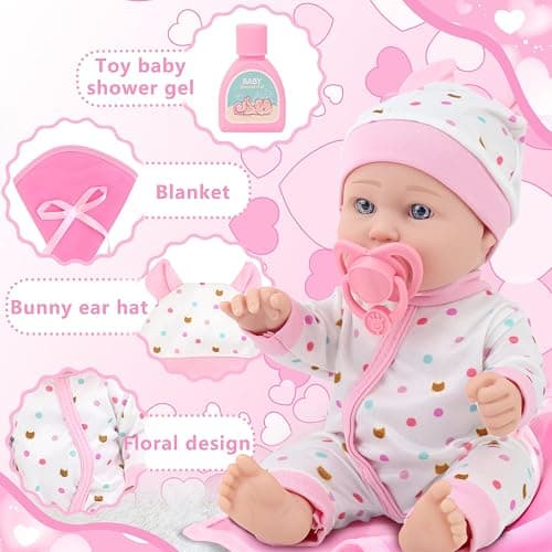 ZITA ELEMENT 12″ Baby Doll Sleeping Basket Set in Gift Box - 13 Piece Soft Baby Doll with Accessories, for Girls Ages 3+ thumbnail 5