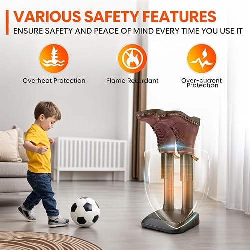 TRUSTECH Boot Dryer for Work Boot, Boot Warmer for Men, Fast Drying, Overheat Protection, One-button Easy Operation, Constant Temp, Ultra Quiet, Shoe Dryer for Sneakers, Snow Boots, Socks, Gloves thumbnail 4