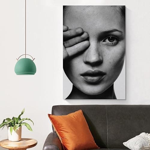 CLBCIHWFN Kate Moss Black And White Photography Posters Aesthetic Canvas Posters Room Bedroom Decorative Decor Wall Art Home Decor 16x24inch(40x60cm) Unframe-style thumbnail 4