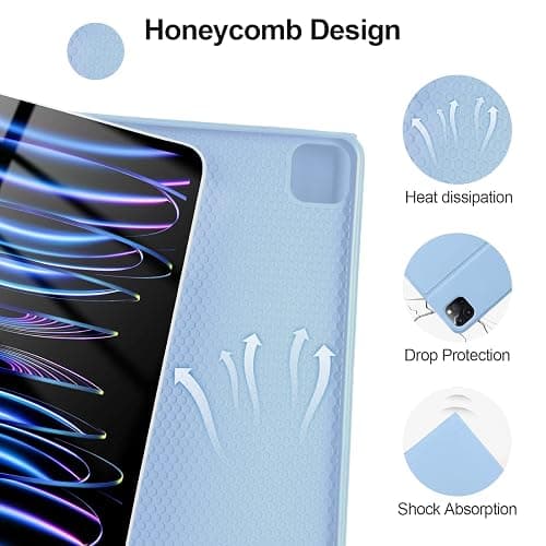 CC Store for iPad Pro 11 inch Case with Keyboard(4th /3rd /2nd /1st Gen),Keyboard for New iPad Air 11 inch (M2/M3),Air 5th/4th Gen Case with Detachable Bluetooth Key-Board and Pencil Holder (Blue) thumbnail 6