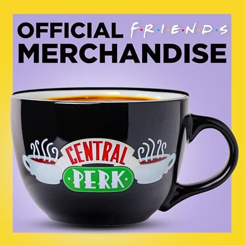 Silver Buffalo FRIENDS Central Perk Black Ceramic Mug Oversized for Coffee, Soup, 24 Ounces thumbnail 5