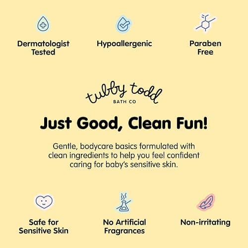 TUBBY TODD Baby Bundle Newborn Skin Care Set - Hypoallergenic Hair + Body Wash, All Over Ointment with Colloidal Oatmeal, Sweet Cheeks Diaper Paste - Fragrance Free, Standard Size thumbnail 7