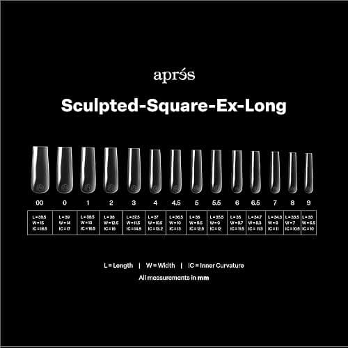 Apres Gel-X® Square Box of Nail Tips | 280 Gel-X Tips, Soft Gel Tips, 14 Sizes 00-9 | Half-sizes Included (Sculpted Square Extra Long, 280 Count) thumbnail 4