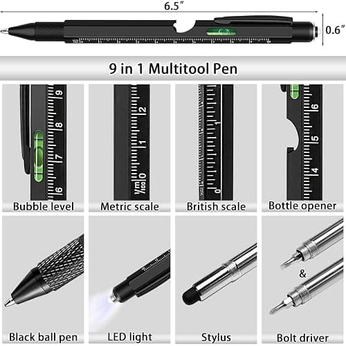 Gifts for Men, Multitool Pen Set 2pcs Multi-Tool Pens Birthday Gifts for Men Dad Gifts for Dad Him Boyfriend Husband Boss, Cool EDC Tools Gadgets Mens Gifts for Anniversary Christmas Stocking Stuffers thumbnail 4