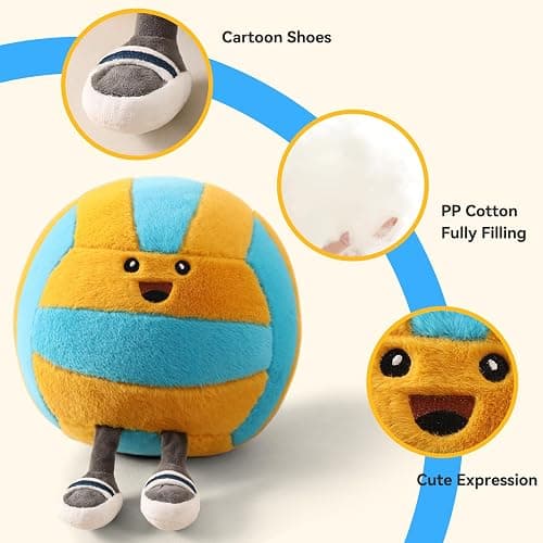 Funny Volleyball Pillow with Legs – Cute Stuffed Animal Toy for Boys Girls, Volleyball Throw Pillow Gift for Room Decor, Couch or Bed (Volleyball 11 Inch) thumbnail 4