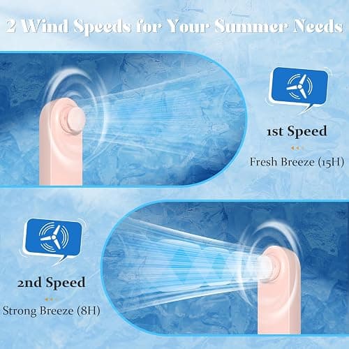 Lerat Portable Handheld Fan, 2 IN 1 Mini Hand Fan, Battery Operated [8-15 Working Hours], USB Rechargeable Personal Foldable Fan for Indoor, Small Pocket Fans Travel Essentials for Outdoor (Pink) thumbnail 4