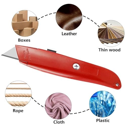 DIYSELF 2 Pack Utility Knife Box Cutter Retractable PVC Pipe Cutter | Heavy-Duty Box Cutters, Razor Blade Cardboard Knife for Cartons, Carpet, Paper, Box Knife for Home, Office and Warehouse Use thumbnail 4