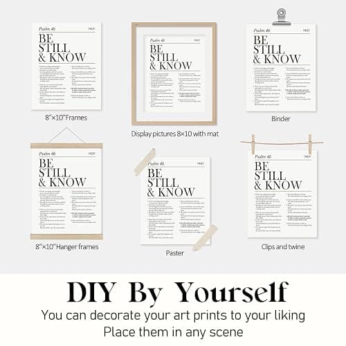 Locomiss Black and White Christian Wall Art Decor, Modern Bible Verse Prints, Minimalist Jesus Scripture Wall Decor, Inspirational Bible Posters for Bedroom Office Living Room, Set of 4 (8x10 Unframed) thumbnail 6