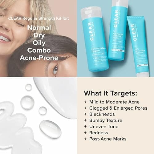 Paula's Choice CLEAR 3-Piece Acne Kit, Includes Daily Cleanser, 2% Salicylic Acid Exfoliant & Benzoyl Peroxide Treatment, Prevents & Treats Mild to Severe Acne & Breakouts, Fragrance-Free, Set of 3 thumbnail 4