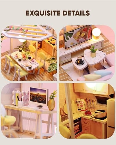 DIY Miniature House Kit, Mini House Kit for Beginners, Mayberry Street Miniatures, Model Building Craft Diorama Kit, Ideal Gifts for Birthday, Christmas(Sweet Time) thumbnail 6