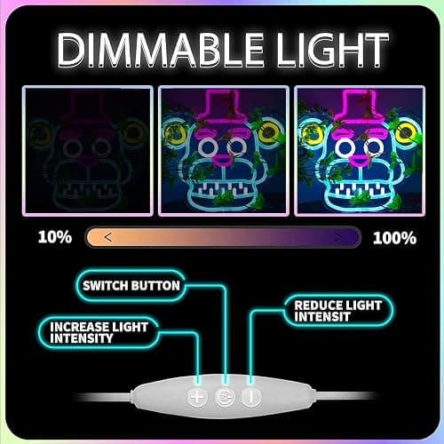 Fnaf Frendy Neon Sign for Wall Decor，Five Nights LED Neon Lights for Gameroom，Birthday、Christmas Gifts for kids thumbnail 4