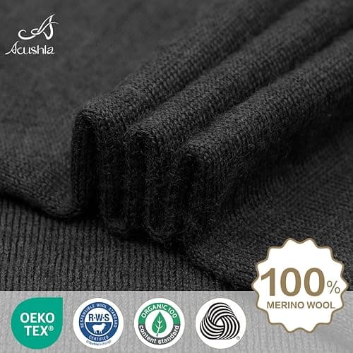 ACUSHLA 100% Merino Wool Neck Gaiter for Men & Women Ski Face Mask Winter Scarf Neck Warmer All Weather, Midweight Maple Leaf thumbnail 3