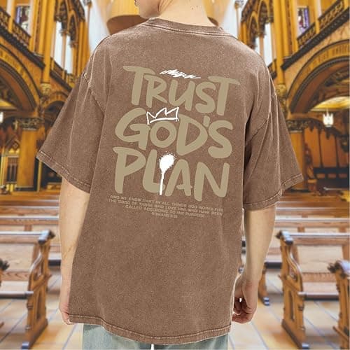 BINTEHGS God Christian T Shirts for Men Jesus Faith Shirt Acid Wash Oversized Tees Bible Verse Graphic Vintage Tshirt thumbnail 2