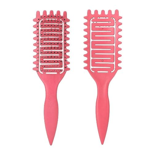 Boar Bristle Vented Curly Hair Brush for Shaping and Defining Curls in Women - Image 1