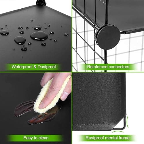 TUMUCUTE Wire Cube Storage Organizer, Metal Storage Shelves Bookshelf, Stackable Modular Closet Organizer for Bedroom Living Room, Office,Storage Shelves（6-Cube，Black） thumbnail 6
