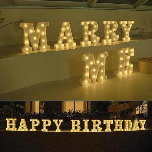 Foaky Light Up Letters,Marquee Letters,Engagement Party Decorations Letter Lights Sign for Night Light Wedding Birthday Party Christmas Lamp Home Bar Decoration (A) thumbnail 4