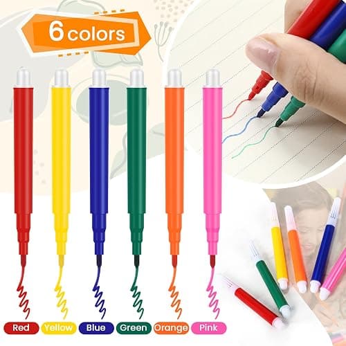 Watersay 144 Pcs Mini Markers Bulk, 3.4 Inch Colored Markers,6 Colors | Portable 3.4" Short Pen for Travel Office, Vibrant Watercolor Ink, Ideal for Adult School Art Projects, Multicolor Assorted thumbnail 4