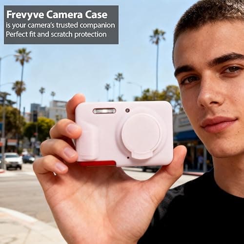 Frevyve Case for Kodak PIXPRO FZ55 Digital Camera Accessories, Soft Silicone Protective Case, Slim Fit Sleeve with Removable Lens Cover and Screen Protector, Lightweight, Anti-Scratch (Jelly Pink) thumbnail 2