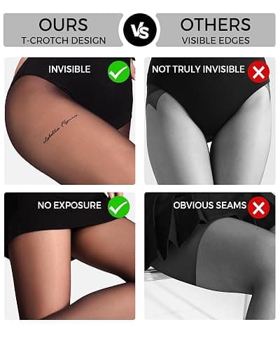 LABELLA Super Thin Lightweight Sheer Tights, Durable and Sturdy, S-Queen2 | Multicolor sheer-to-waist tights, silk-touch, eco-friendly, reinforced toe, breathable cotton gusset. thumbnail 5