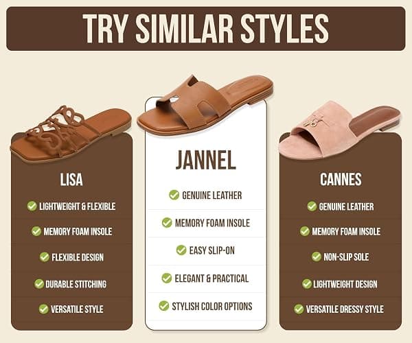Project Cloud 100% Genuine Leather Sandals Women Flats For Women (Jannel) | Sandals for Women Fashion Flat Womens Sandals with Memory Foam Insole Slides Sandals Women Footwear Mules Women's Sandals thumbnail 6