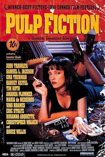 Pulp Fiction - Movie Poster (Regular Style - Uma Thurman On Bed) (Size: 24" x 36") - Image 1