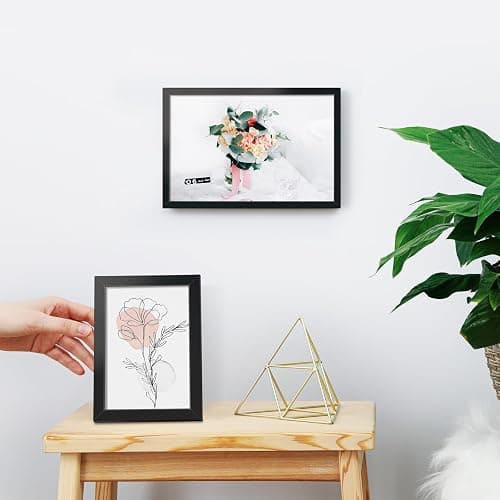 LaVie Home 8x12 Picture Frame Black（5 Pack）, 8 x 12 Picture Frame for Wall Decoration, Stable and Sturdy Frame and Plexiglass, Black Minimalist Style thumbnail 2