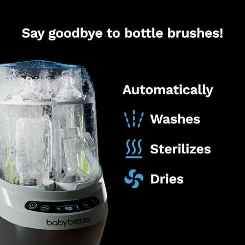 Baby Brezza Bottle Washer Pro - Baby Bottle Washer, Sterilizer + Dryer - All in One Machine Cleans Bottles, Pump Parts, & Sippy Cups - Replaces Hand Washing, Bottle Brushes and Drying Racks thumbnail 2
