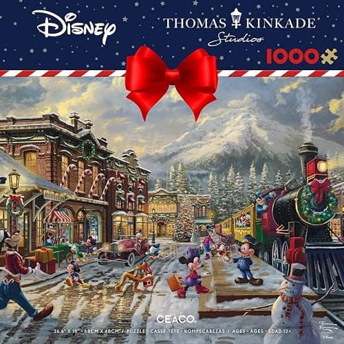 Ceaco - Thomas Kinkade - Disney - Holiday - Candy Cane Express - 1000 Piece Jigsaw Puzzle thumbnail 3