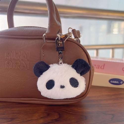 Cute Cartoon Panda Keychains Women Men Plush Panda Doll Bag Pendant Car Keyring Accessories thumbnail 3