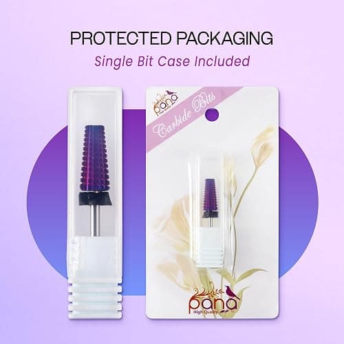⭐️⭐️ PANA 3/32" Shank 5-in-1 Nail Carbide Bit - (Triple Coarse - Extra Coarse Grit, Purple) - Two Way Rotate use for Both Left and Right Handed Fast remove Acrylic or Hard Gel Machine thumbnail 3