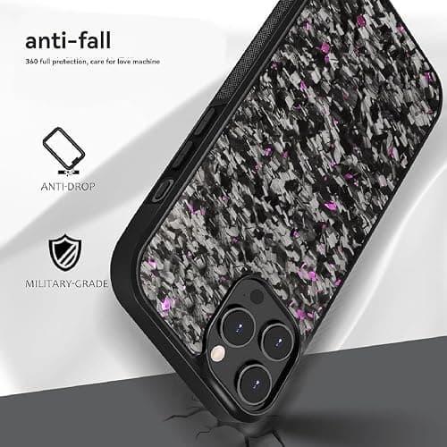Forged Carbon Fiber Phone Case, 2025 New Carbon Fiber Phone Case for iPhone 16 15 14 13 12 Pro Max (Purple,13) thumbnail 3