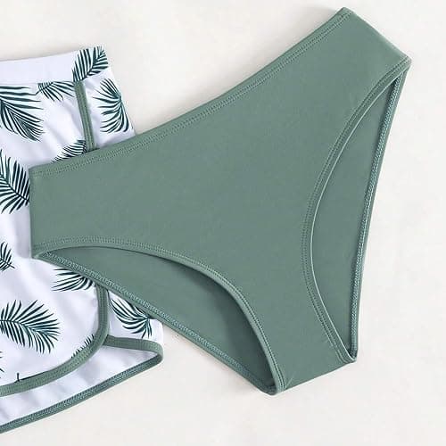 XINYUNZU Mädchen Bikini Set mit Badeshorts Hawaii Badeanzug 3-Teilig Bademode Schwimmanzug Swimsuit Girls Strand Badebekleidung Badeanzüge für Kinder 3-12 Jahre thumbnail 6