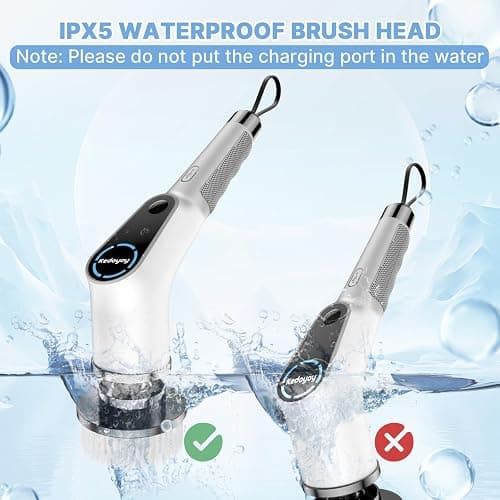 Elektrische Reinigungsbürste, 8 in 1 Electric Cleaning Brush mit austauschbaren Bohrbürstenköpfen, Wanne mopSet, Elektrische Putzbürste mit Verstellbarem Griff für Bad Küche Auto Fußboden thumbnail 7
