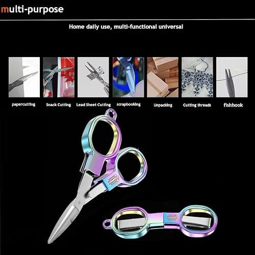 2PCS Folding Scissors, Stainless Steel Safety Portable Mini Travel Small Scissors, Foldable Pocket Badge Scissor, Suitable for Travel, Home, Office, Craft, Sewing, Nurse Accessories thumbnail 6