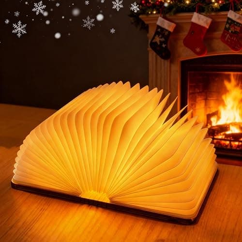 DLUFYEI Wooden Book Lamp, 3 Colors Folding Book Lamp,Teacher Appreciation Gifts for Women, LED Ambient Lighting, Magnetic Mood Lighting for Home Decor Birthday Gifts thumbnail 2