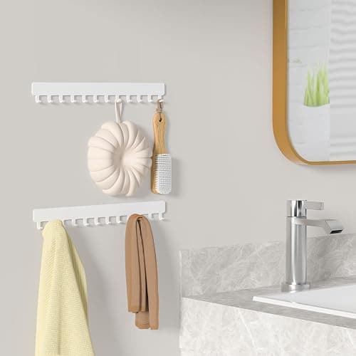 Self-Adhesive Wall Necklace Organizer: 2-Pack White Jewelry Holder for Tangle-Free Necklace Storage and Easy Mounting thumbnail 6