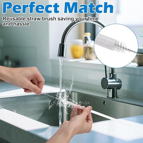 Palksky 5 in 1 Water Bottle Cleaning Brush Set, Multifunctiona Brush and Straw Cleaner for Owala/Stanley/Hydro/Yeti/Simple Modern Cup Accessories thumbnail 6