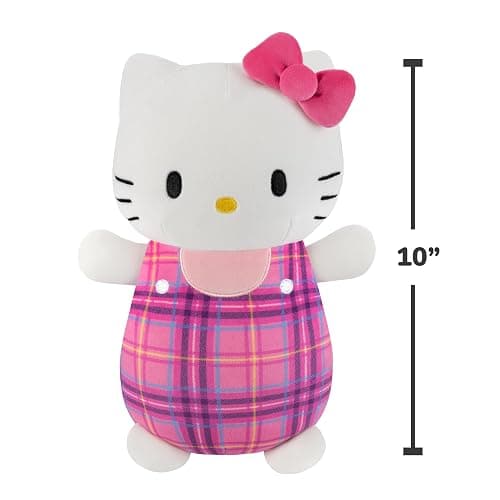 Squishmallows Original Sanrio 10in Plaid Hello Kitty HugMees – Ultrasoft Official Jazwares Plush (Medium-Sized) thumbnail 3
