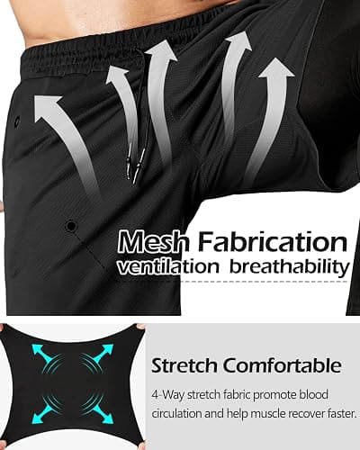 Aolesy Men's 2 in 1 Running Pants, Gym Workout Compression Pants for Men Training Athletic thumbnail 5
