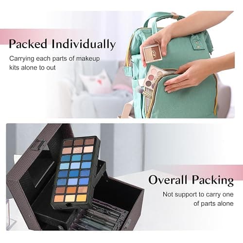Color Nymph Makeup Kit for Teen Girls Full Makeup Set with Train Case Pink | Beginner Makeup Kit for Teens, 17pcs Makeup Set, Makeup Train Case Pink, Removable Make Up Kits for Travel, Touch-ups, Vegan thumbnail 3