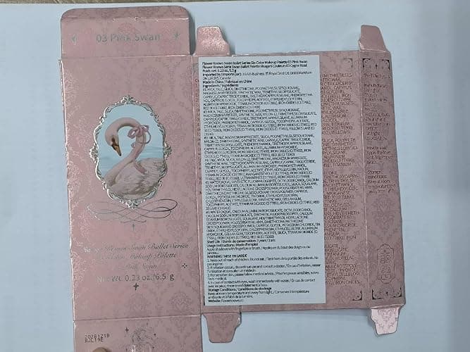 Flower Knows Swan Ballet Six-Color Makeup Palette,Soft Pink Face Makeup Palette with 4 Matte + 2 Shimmer Shades,Blendable Smooth Cute Make Up,0.23 Oz(03 Pink Swan) thumbnail 8