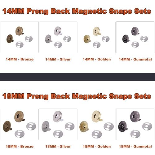 Tanstic 88 Sets 14mm and 18MM 4 Color Magnetic Button Clasps Snaps Fastener Clasps Button Knitting Buttons Sets for Sewing, Craft, Purses, Bags, Clothes, Leather thumbnail 3