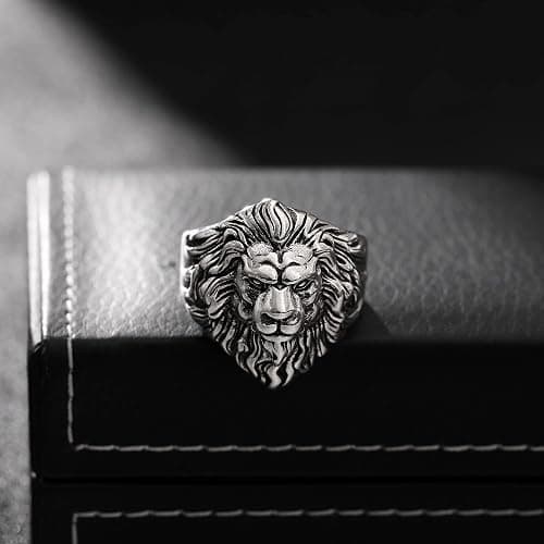 Yumikoo Lion Ring for Men Titanium Stainless Steel Open Adjustable Ring thumbnail 4