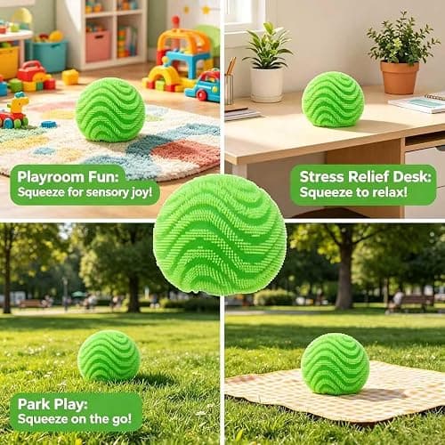 Fuzz Ball Squishy Stress Ball, Stress Fun Desk Fuzz Squeeze Ball, Squishy Ball Calming Tactile Grip for Focus & Relaxation (Blue) thumbnail 5