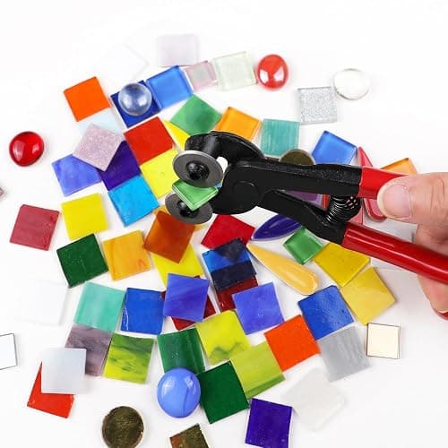 Glass Tile Nippers - Heavy Duty Wheeled Glass Mosaic Nipper & Hd Ceramic Tile Nipper, Tile Cutter Pliers Soft-grip Handle - Shapping Plier, Nipper Cutting Tools (7 Inch Wheeled Glass Mosaic Nipper) thumbnail 8